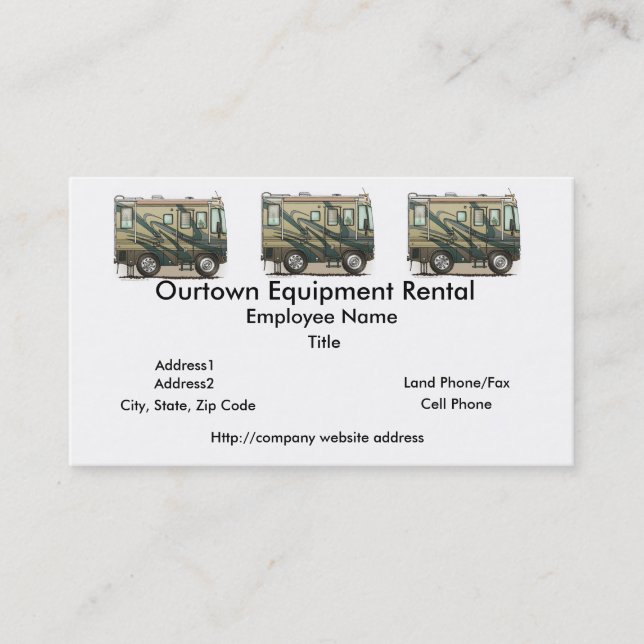 Tarjeta De Visita Coche grande Motorhome del campista contento lindo (Anverso)