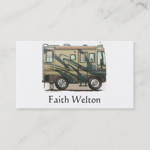 Tarjeta De Visita Coche grande Motorhome del campista contento lindo
