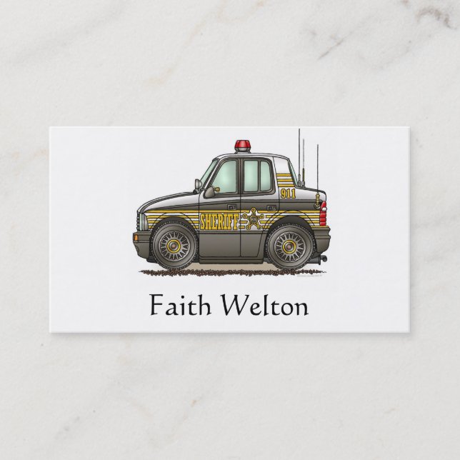 Tarjeta De Visita Coche patrulla del coche del sheriff (Anverso)