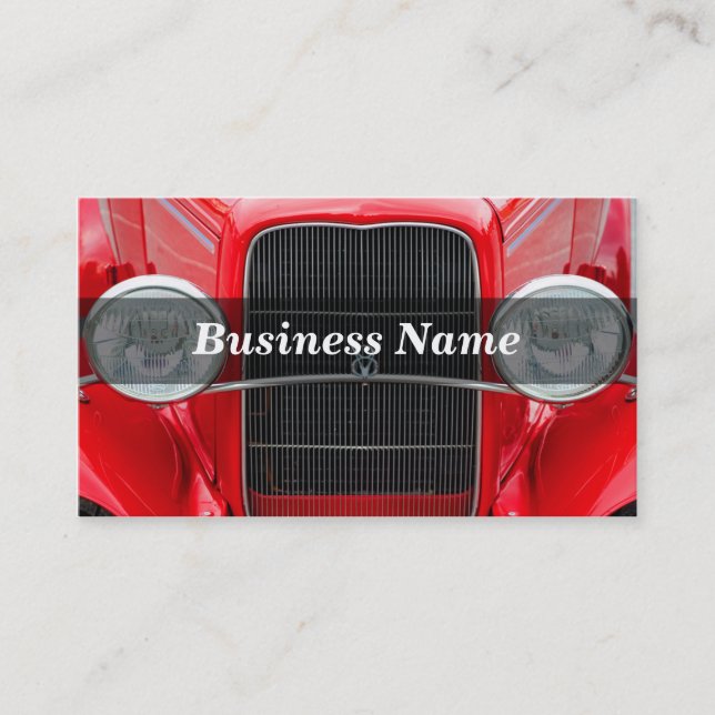 Tarjeta De Visita Coche rojo antiguo (Anverso)