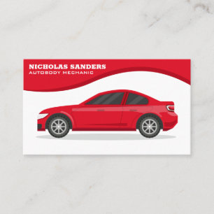 Tarjeta De Visita Coche rojo   Fondo de onda