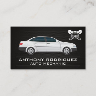 Tarjeta De Visita Coche Sedán Reparación de Autos Mecánico