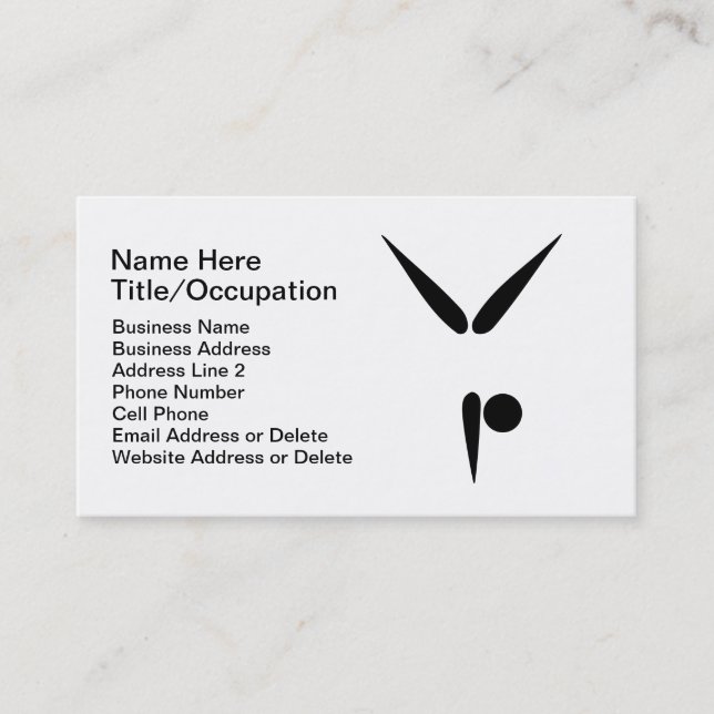 Tarjeta De Visita Coche simple de la gimnasia del gimnasta el | del (Anverso)