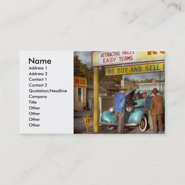 Tarjeta De Visita Coche - usado - el rollo publicitario 1939 (Anverso)