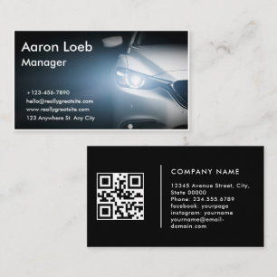 Tarjeta De Visita Coche/vehículo moderno/código QR automático y medi