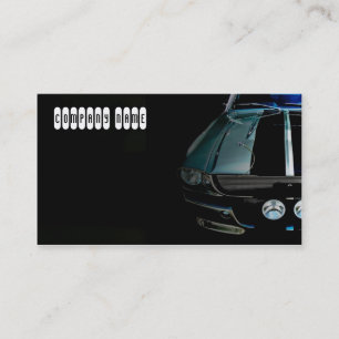 Tarjeta De Visita Coche verde elegante del músculo en negro