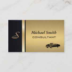 Tarjeta De Visita Coche viejo dorado de lujo elegante profesional