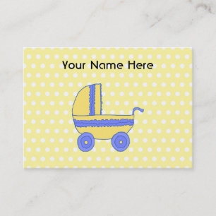 Tarjeta De Visita Cochecito de bebé amarillo y azul