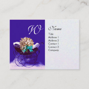 Tarjeta De Visita Cochecito vintage con flores REGALO PARA BEBÉ, pap