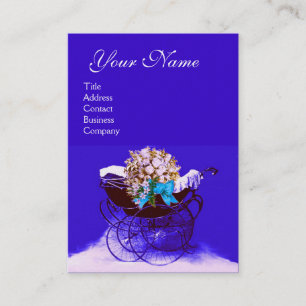 Tarjeta De Visita Cochecito vintage con flores REGALO PARA BEBÉ, pap