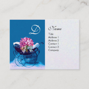 Tarjeta De Visita Cochecito vintage con flores REGALO PARA BEBÉ, pap