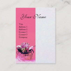 Tarjeta De Visita Cochecito vintage con flores REGALO PARA BEBÉ, pap