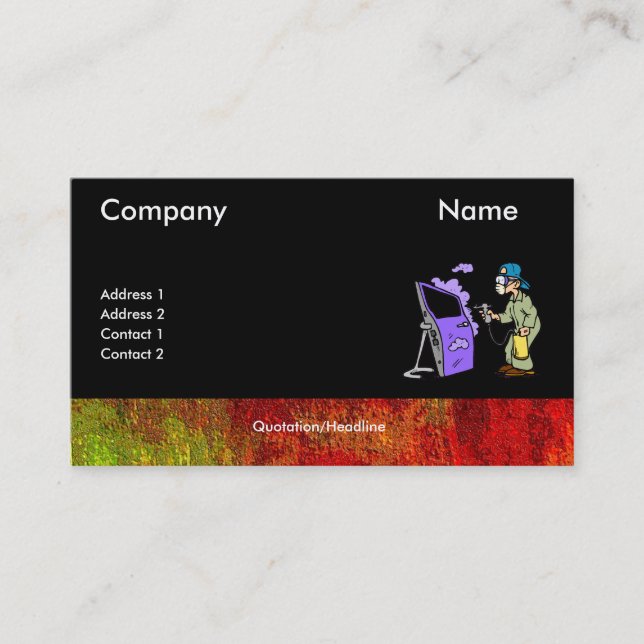 Tarjeta De Visita Coches de la pintura con la frontera (Anverso)