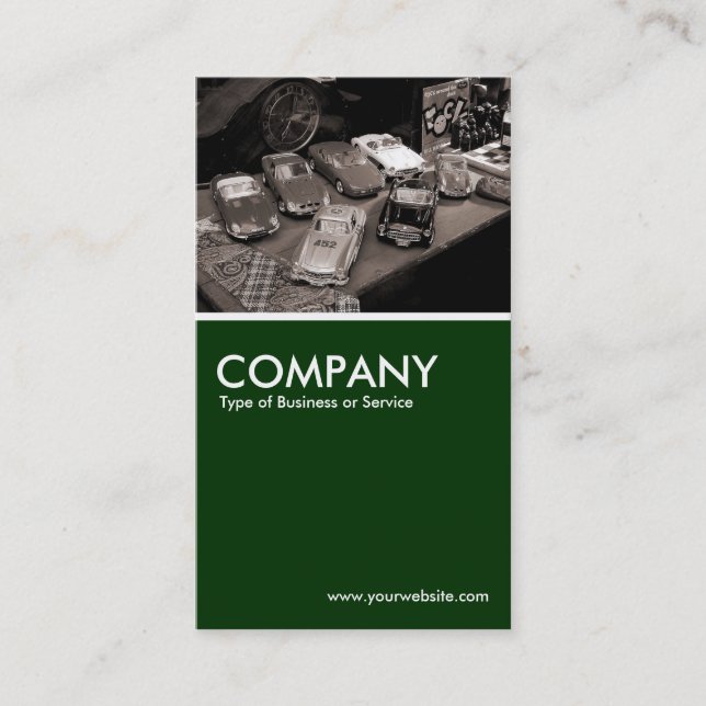 Tarjeta De Visita Coches del juguete - verde oscuro (Anverso)