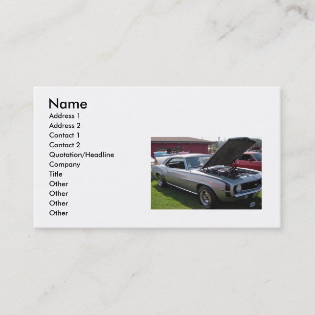 Tarjeta De Visita Coches del músculo (Anverso)