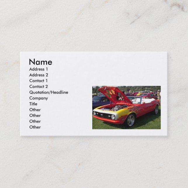 Tarjeta De Visita Coches del músculo (Anverso)