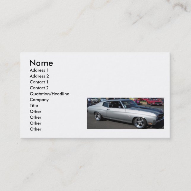 Tarjeta De Visita Coches del músculo (Anverso)