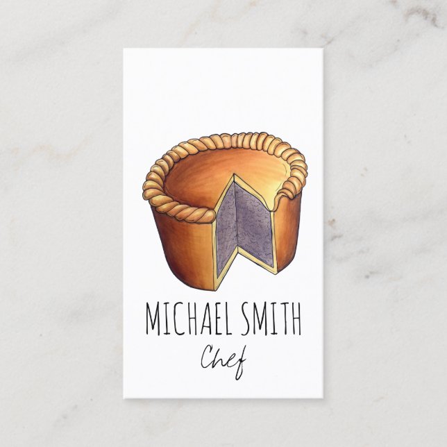 Tarjeta De Visita Cocina británica de cerdo de cerdo pastelería sabr (Anverso)