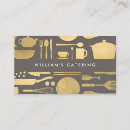 Tarjeta De Visita Cocina Collage Faux Gold/Gray