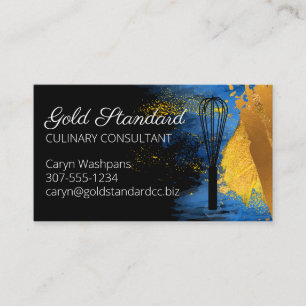 Tarjeta De Visita Cocina culinaria del whisky de oro azul