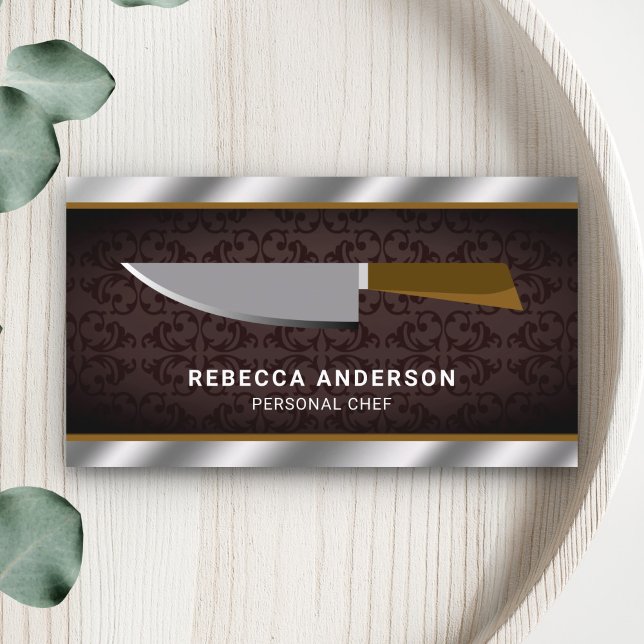 Tarjeta De Visita Cocina de acero metálico Cuchillo Personal Chef (Subido por el creador)