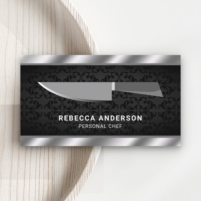 Tarjeta De Visita Cocina de acero metálico Cuchillo Personal Chef (Subido por el creador)