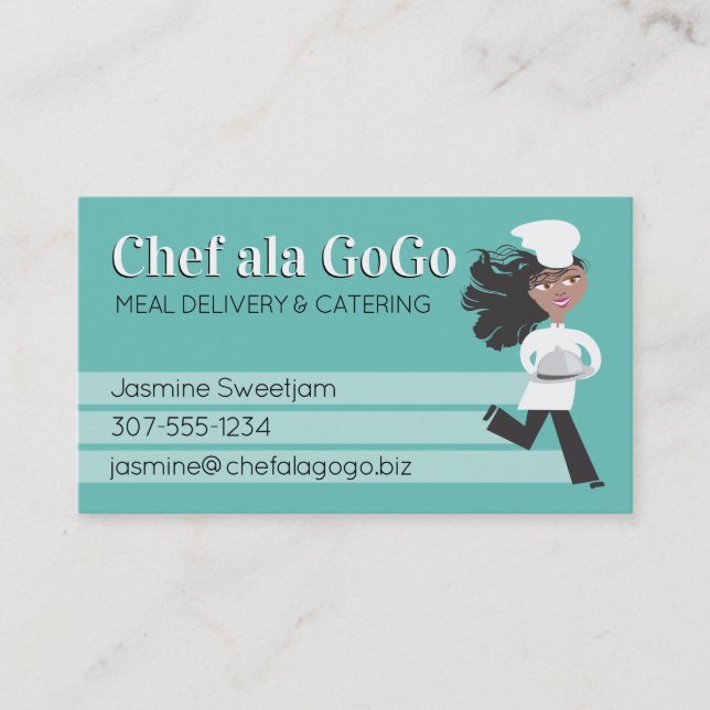 Tarjeta De Visita Cocina de chef afroamericana (Anverso)
