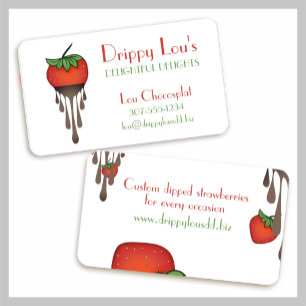 Tarjeta De Visita cocina de chef de fresa cubierta de chocolate