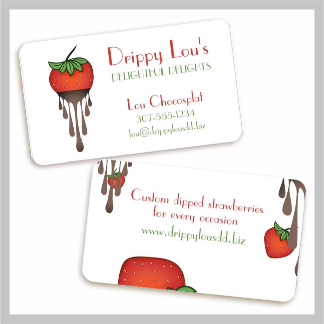 Tarjeta De Visita cocina de chef de fresa cubierta de chocolate (Subido por el creador)