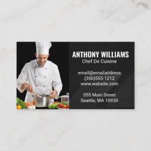Tarjeta De Visita Cocina de chef en una cacerola