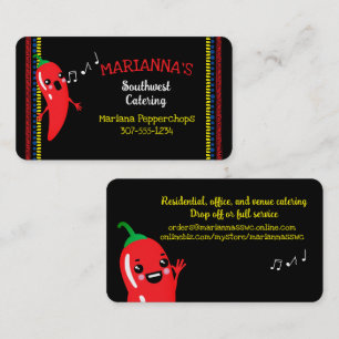 Tarjeta De Visita Cocina de chile pimienta mexicana de cocina surocc