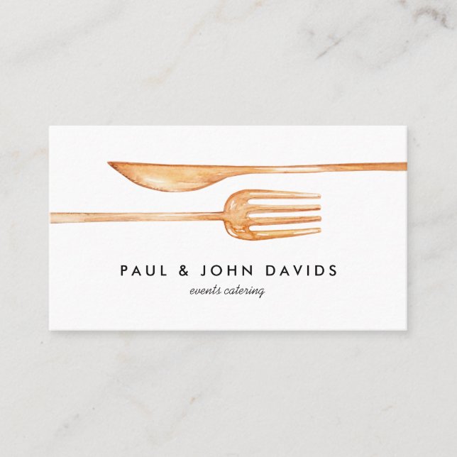Tarjeta De Visita Cocina de eventos Utensilios culinarios (Anverso)