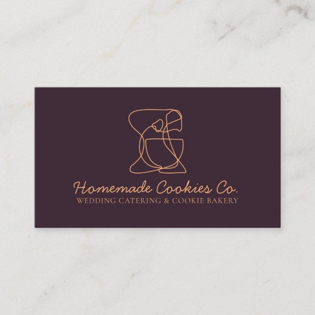 Tarjeta De Visita Cocina De Panadería De Comida Casera Simple Marrón (Anverso)