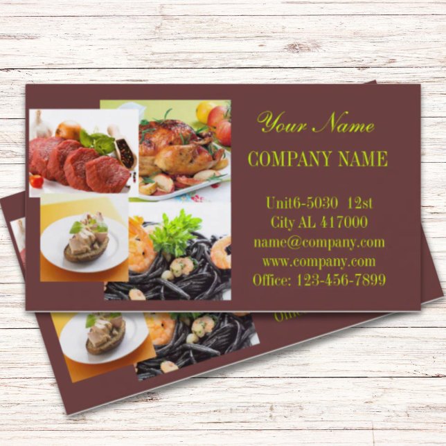 Tarjeta De Visita cocina de pollo asado de chef privado (roasted chicken private chef diner catering business card)