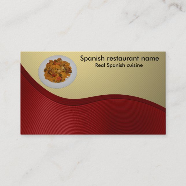 Tarjeta De Visita Cocina española (Anverso)