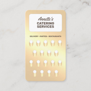 Tarjeta De Visita Cocina faux granate dorado