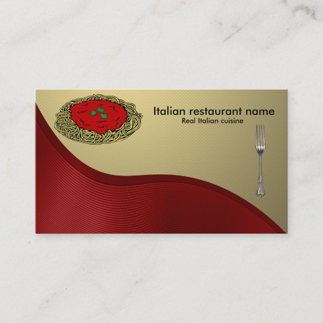 Tarjeta De Visita Cocina italiana (Anverso)