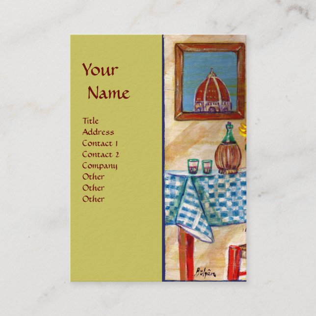 TARJETA DE VISITA COCINA ITALIANA EN FLORENCIA (Anverso)