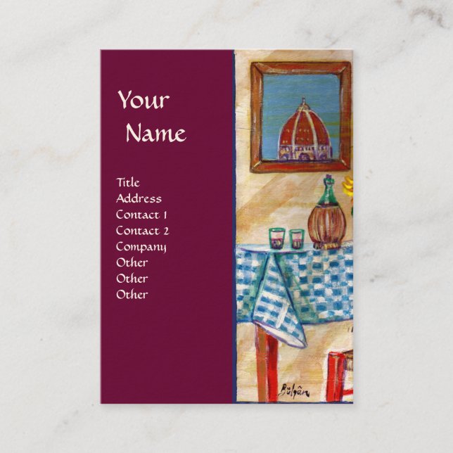 TARJETA DE VISITA COCINA ITALIANA EN FLORENCIA (Anverso)