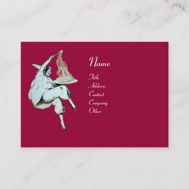 TARJETA DE VISITA COCINA ITALIANA FIESTA DE ESPAGUETTI, RESTAURANTE  (Anverso)