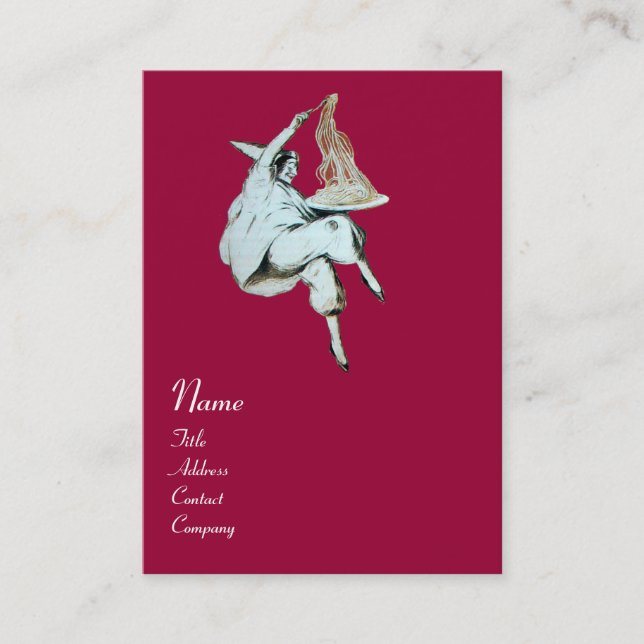 TARJETA DE VISITA COCINA ITALIANA FIESTA DE ESPAGUETTI, RESTAURANTE  (Anverso)