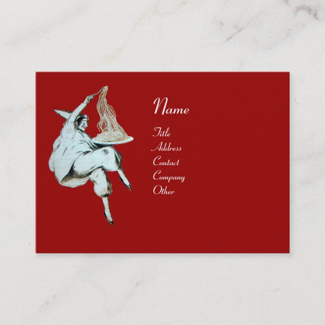 TARJETA DE VISITA COCINA ITALIANA FIESTA DE ESPAGUETTI, RESTAURANTE  (Anverso)