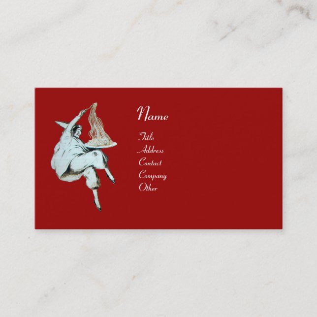 TARJETA DE VISITA COCINA ITALIANA FIESTA DE ESPAGUETTI, RESTAURANTE  (Anverso)