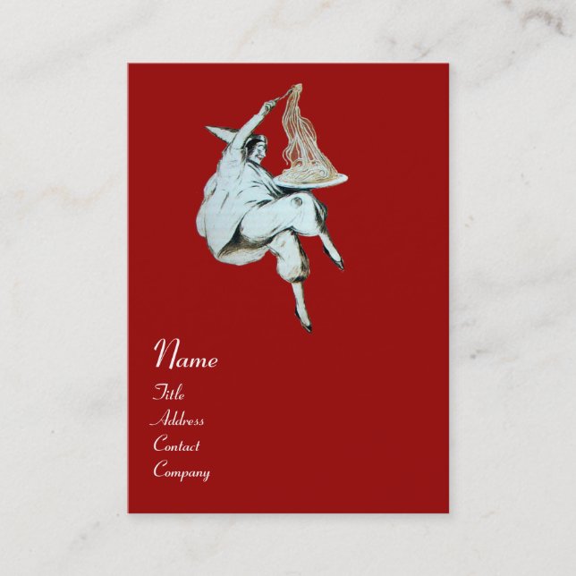 TARJETA DE VISITA COCINA ITALIANA FIESTA DE ESPAGUETTI, RESTAURANTE  (Anverso)