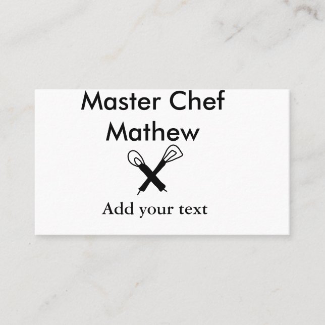 Tarjeta De Visita Cocina maestra cocinera panadería cocinero agregar (Anverso)