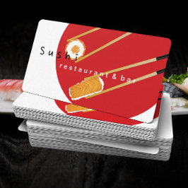 Tarjeta De Visita Cocina Minimalista de sushi japonés