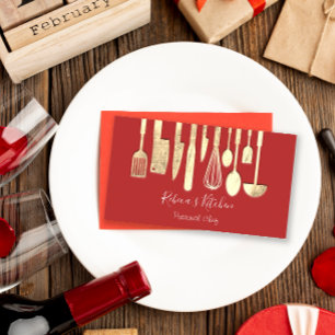 Tarjeta De Visita Cocina Personal Chef Restaurant Catering Gold VIP