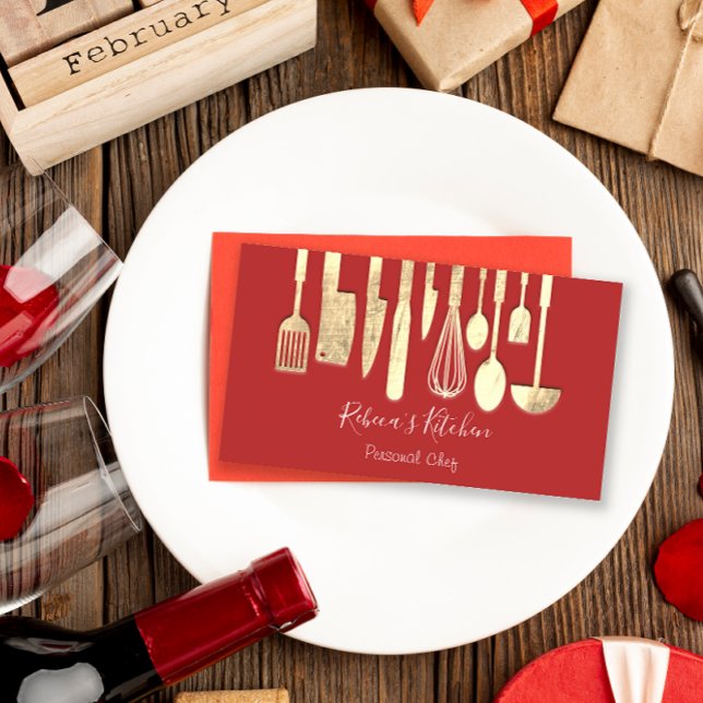 Tarjeta De Visita Cocina Personal Chef Restaurant Catering Gold VIP (Subido por el creador)