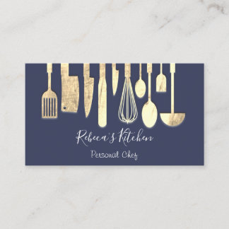 Tarjeta De Visita Cocina Personal Chef Restaurant Restauración Azul