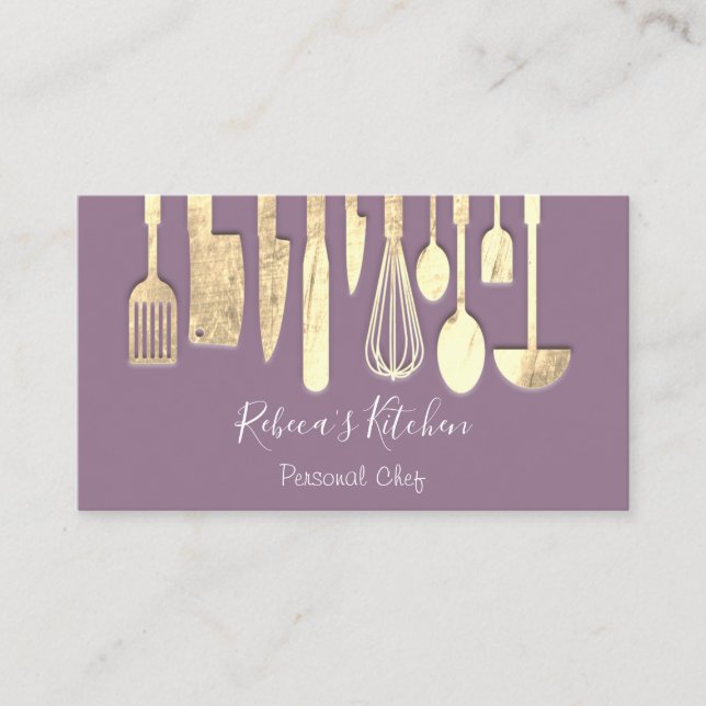 Tarjeta De Visita Cocina Personal Chef Restaurant Restauración Viole (Anverso)